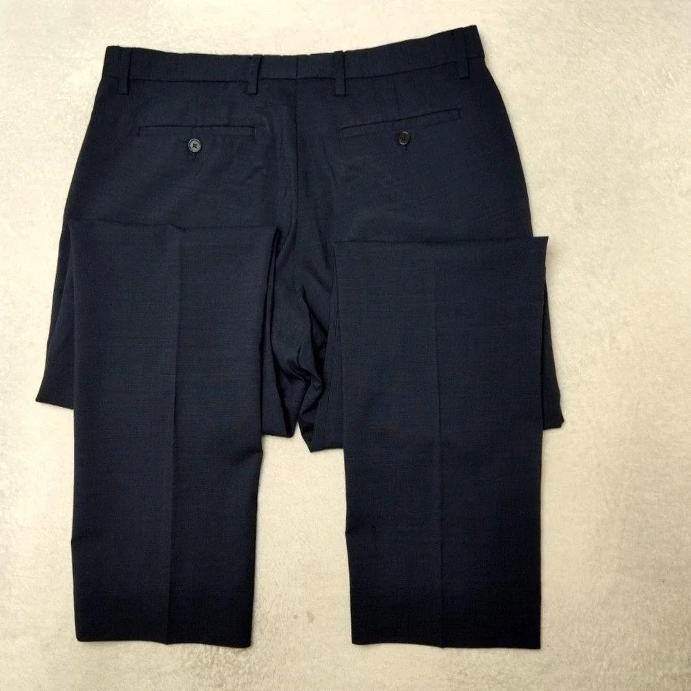 Banana Republic Pants Mens 33x34 Blue Slim Flat Front Dress Marzotto Wool Suit